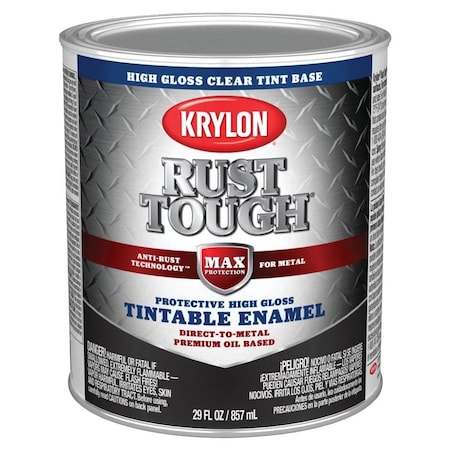 Krylon Rust Tough  Oil-Based Gloss Rust Control Enamel, Clear Base, 1 Qt. K09727008